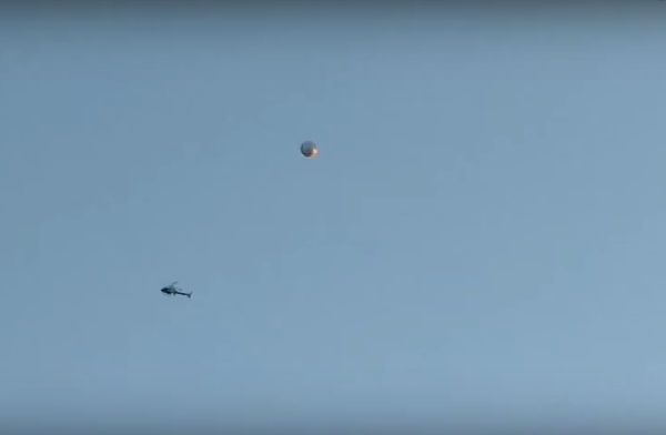 Helicopter Checks Out UFO Over Los Angeles
