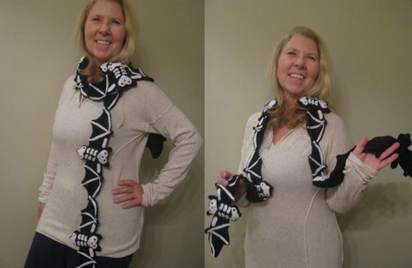 Reversible Skeleton Bat Scarf