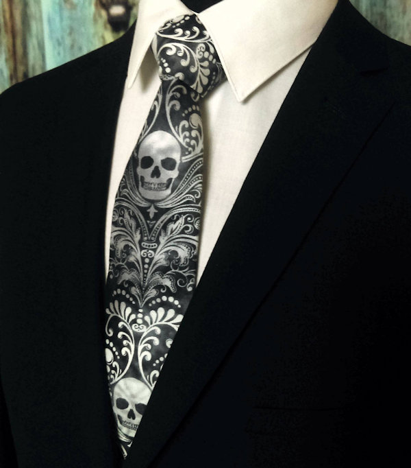 Awesome Mens Skull Necktie