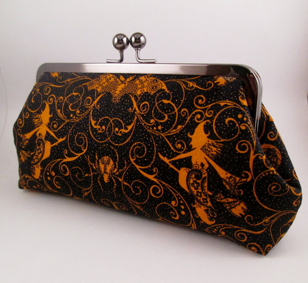 Halloween Handbag- Night Flight Sparkly Witch's Clutch