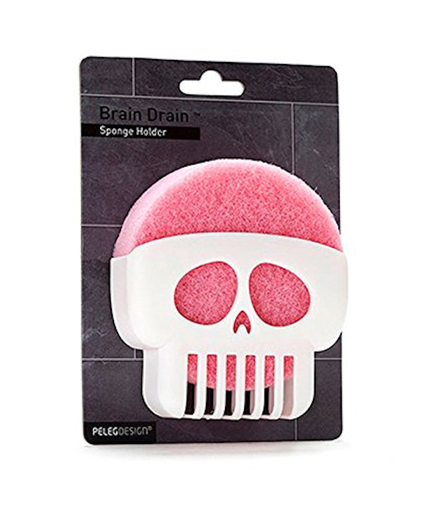 Brain Drain Skull Sponge Holder