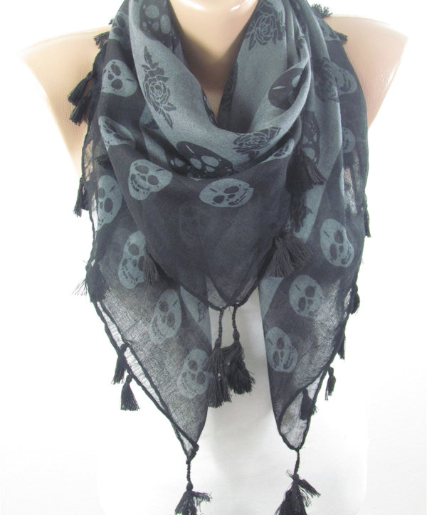 Cool Day of The Dead Skull Scarf