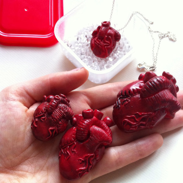 Human Heart Transplant Necklace or Brooch