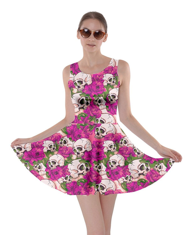 Sexy Skulls and Skeletons Sleeveless Dresses