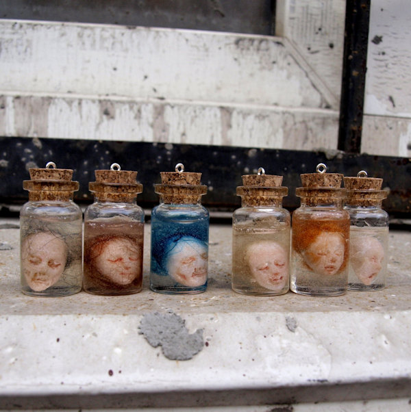 Miniature Head In A Jar Pendants
