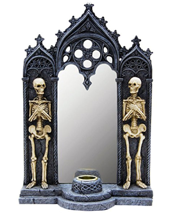Mirrored Skeleton Candle Holder