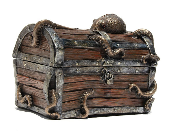 Octopus Treasure Chest Trinket Box
