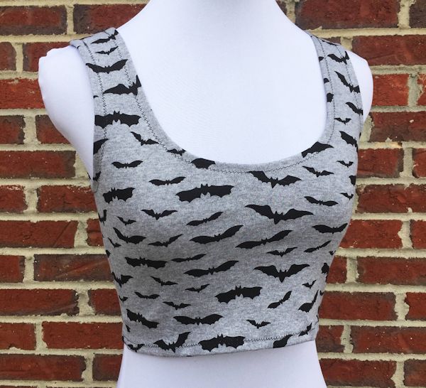 Black Bat Crop Top