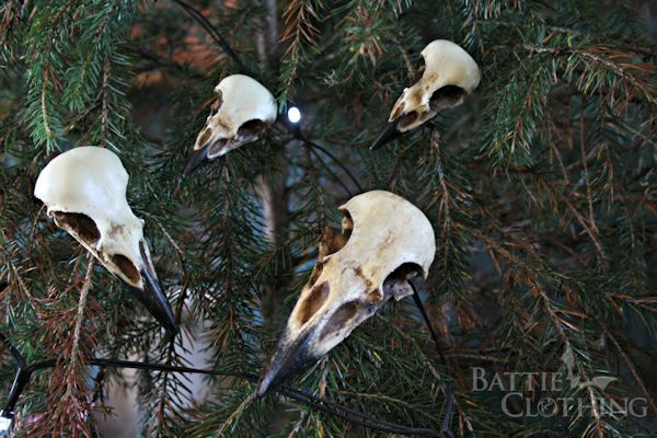 Bird Skull Halloween Ornaments