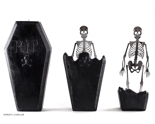 Coffin Skeleton Candle