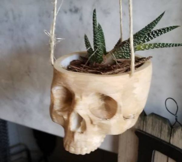Skull Hanging Planter