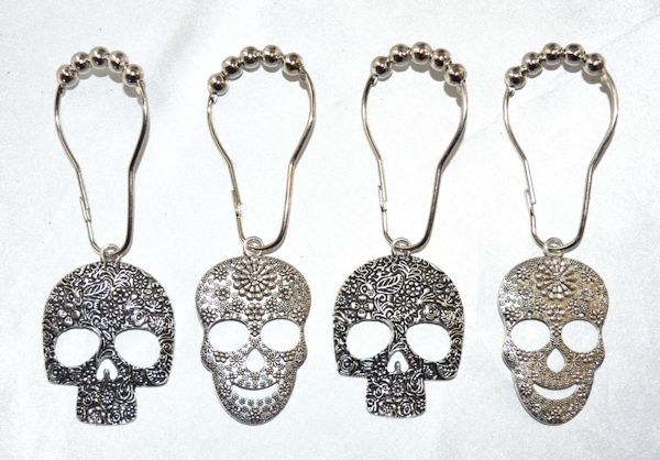 Sugar Skull Shower Curtain Hooks