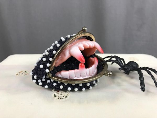 Monster Teeth Beaded Change Purse